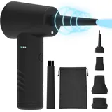 Brixy 4-in-1 Air Duster - Druckluft - 53K RPM - Blasen und Saugen - Kompressed Air - Kabellos Und Wiederaufladbar - Schwarz