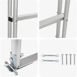 vidaXL 4-Stufen Dockleiter Silber