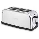 H.Koenig Toaster TOS28 Langschlitz-Toaster für 4 Scheiben Toast, 1500 W silberfarben