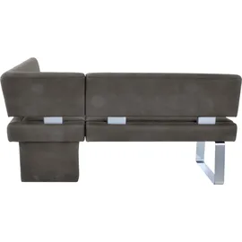 K+W Komfort & Wohnen Santos II Esszimmerbank", grau (schwarzgrau), B:180cm H:87cm T:157cm, 100% Polyester, Sitzbänke, Eckbank, gepolstert, Eckbank, wahlweise langer Schenkel 180cm rechts oder links