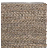 Urbanara Teppich Jute-Teppich Nattika I 45% Jute & 45% Leder, rechteckig, Höhe: 5 mm, Handgewebter Teppich aus Jute und Leder mit Zickzack-Muster grau 140 cm x 200 cm x 5 mm