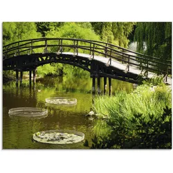 Artland Glasbild »Gartenbrücke«, Garten, (1 St.), in verschiedenen Größen Artland Farbe Bild(er): grün