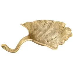 Amagohome Dekoschale Schale Aluminium Ginkgo groß gold o. silber Blattschale : gold