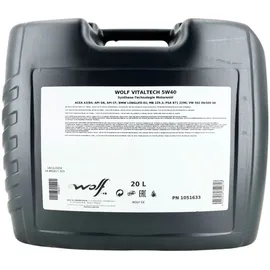 wolf lubricants VitalTech 1051633 5W-40 20 l