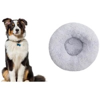 BENK Hundekorb Orthopädisches Hundebett Haustierbett Kuschelbett Hundekorb Plüsc grau 60 cm