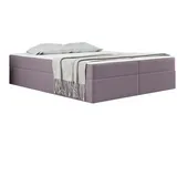 kaiser möbel Boxbett, Lila, Textil, H3, Höhe ca. 20 cm, 160x200 cm, Schlafzimmer, Betten, Boxspringbetten