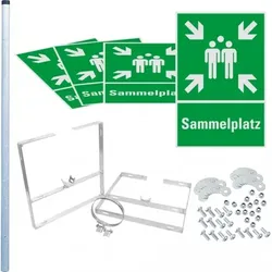 Dreifke® Würfelset Kombischild Sammelplatz, 400x600mm, inkl. Pfosten/Befestigung