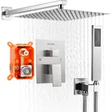 Vevor Duscharmatur Regenduschsystem 254 mm gebürstetes Nickel