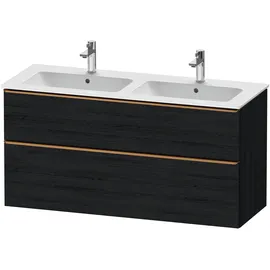 Duravit Waschtischunterschrank 2 Auszüge 128 x 62,5 x 46,2 cm Eiche Schwarz Matt