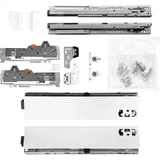 vasalat Blum Schubladenschienen Tandem Set Zargenhöhe 83mm, Mit Tip-on Blumotion Einheit, 65kg, Nl600mm, Seidenweiß, bis Kb600mm