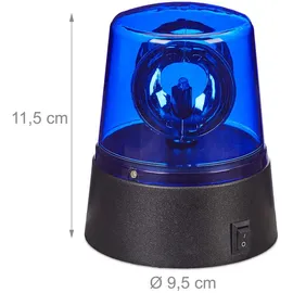 Relaxdays LED Blaulicht 2er Set Blau/Schwarz