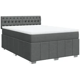 vidaXL Boxspringbett 140 x 200 cm Dunkelgrau