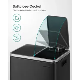 Songmics Mülltrenner 2 x 15 l Schwarz