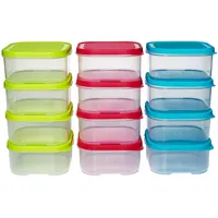 Kigima Gefrierdosen mit Klickverschluss 12x0,6L Bunt – Vorratsdosen mit Deckel luftdicht – Transparente Frischhaltedosen – Aufbewahrungsbox Küche für Mealprep & Organisation – Made in EU