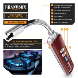 Brandson USB Lichtbogen Stabfeuerzeug Rot