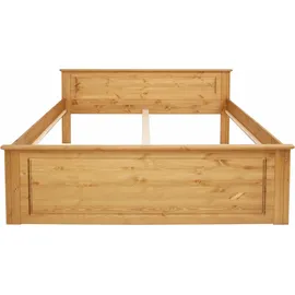 otto home Massivholzbett "Hugo, hohe Belastbarkeit! FSC® zertifiziertes Massivholz, Landhausstil", (Breite/Belastbarkeit 180cm/200KG, 140cm/180KG), Stauraumbett aus massiver Kiefer