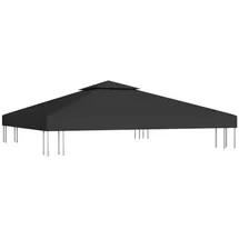 vidaXL Pavillon-Dachplane mit Kaminabzug 310 g/m2 3x3 m Schwarz