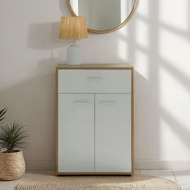 CARO-Möbel Highboard 60 x 84 x 30 cm Sonoma Eiche / Weiß