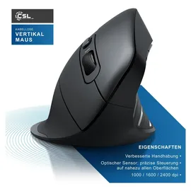 CSL Ergonomische Maus schwarz