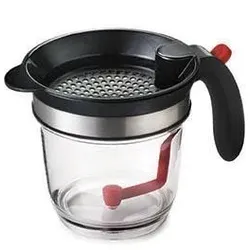 Fetttrennkanne CUISIPRO, rot (transparent, schwarz, rot), Ø:16cm, Kunststoff, Messbecher, mit Bodenventil
