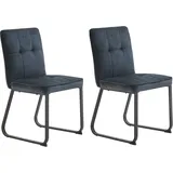 byLIVING Esszimmerstuhl TALEA 2er Set, Bezug dunkelgrau, Gestell schwarz