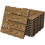 Ml-Design Terrassenfliese, Alteiche, Holzwerkstoff, wetterfest-Zonen, Quadratisch, 30x2x30 cm, wetterfest, Gartenzubehör, Terrassen- & Balkonböden, Terrassenfliesen