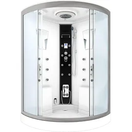 SeniorBad Dusche Duschkabine D26-EH-EC-EA Duschtempel Sauna 130x130 cm MIT 2K Scheiben Versiegelung - Weiß