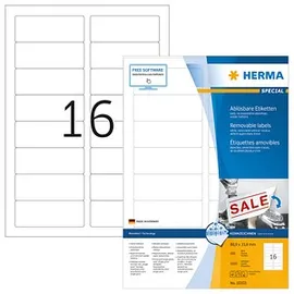 Herma Adressetiketten 10303 Weiß 88,9 x 33,8 mm 100 Blatt 1600 St.