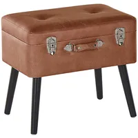 Beliani Hocker mit Stauraum Kunstleder 52 x 46 x 36 cm Braun