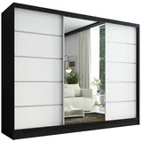 A&J MöbelLand Schiebetürenschrank AURELIA 1 200 x 215 x 59,5 cm Schwarz