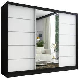 A&J MöbelLand Schiebetürenschrank AURELIA 1 200 x 215 x 59,5 cm Schwarz