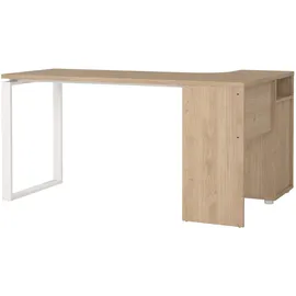 Home Affaire Eckschreibtisch HOME AFFAIRE "Arbeitstisch, Sekretär, Bürotisch, Stauraum, Computertisch", weiß (jackson hickory, weiß), B:150cm H:75,6cm T:99,6cm, Tische, Eckschreibtisch, 3 Schubladen integriert und 1 offenes Fach, Breite 150 cm