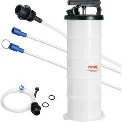 VEVOR Ölabsaugpumpe 6,5L Manuell Ölabsauggerät Ø200x550mm Ölwechselpumpe Auto Absaugpumpe Handpumpe Flüssigkeitsabsaugpumpe Geeignet zum Absaugen von Motoröl Getriebeöl Bremsflüssigkeit