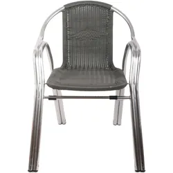 METRO PROFESSIONAL Bistrostuhl stapelbar Narni, Aluminium/Polyrattan, grau