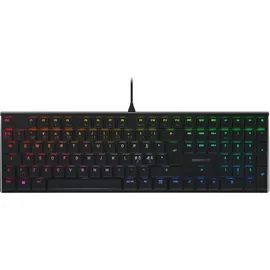 Cherry MX 10.0N RGB, Flache Mechanische Gaming-Tastatur, Pan-Nordisches Layout (QWERTY), Kabelgebunden, Original MX LOW PROFILE RGB SPEED Switches, Schwarz