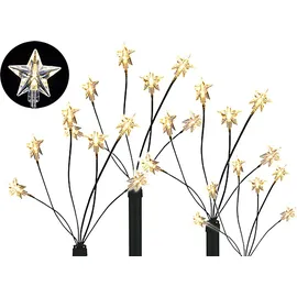 INDA-EXCLUSIV 4er Set LED-Gartenleuchtstäbe 24 Sternen warm-weiß
