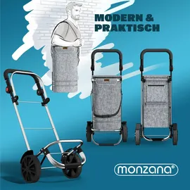 monzana 3in1 Einkaufstrolley grau 56 L