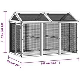 vidaXL Freilaufgehege Mokka 141x94x104 cm Massivholz Kiefer