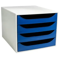 Exacompta 2286104D 1x ECOBOX Schubladenbox mit 4 Laden - Nachtblau