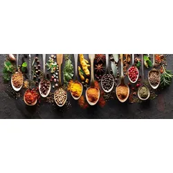 EUROART Glasbild 30 x 80 cm Herbs and spices Glas Bunt