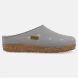 Haflinger Grizzly Stelline Filzclog aus reinem Wollfilz Unisex Sternmotiv Hausschuh grau 48 EU