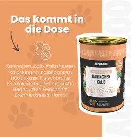 alphazoo Nassfutter Senior Hund Kaninchen + Kalb 6 x 400 g