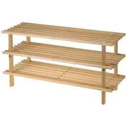 WellHome - Schuhregal aus Holz mit 3 Ablagen, 77x26x40cm