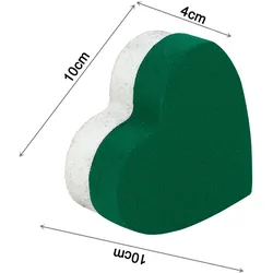 2 Nass Steckschaum Herz 10x10x4cm Moosherz auf Hartschaumunterlage Frischblumen Blumen Steckmasse Steckschwamm Blumensteckschaum Floristikbedarf Grün