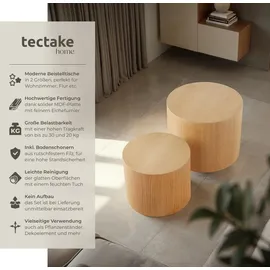 Tectake Danny Braun Eichenoptik 2er Set 50 x 50 x 45 cm