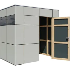BERTILO Gartenhaus HPL Mini 2,31 x 1,65 m Hellgrau