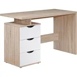 FineBuy Schreibtisch MASSA Eiche Sonoma / Grau