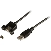 EFB K5291SW.0,5V2 USB2.0 Verlängerungskabel A-A, St.-Einbaubuchse, 0,5m, schwarz,