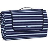 Relaxdays XXL Picknickdecke, 200x300 cm, isoliert, wasserdicht, gestreifte Fleece Stranddecke, weich, Tragegriff, bunt