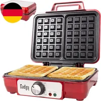 Gadgy Doppel-Waffeleisen Für 2 Belgische Waffeln (10,5 X 15 Cm), 1000W, Temperat